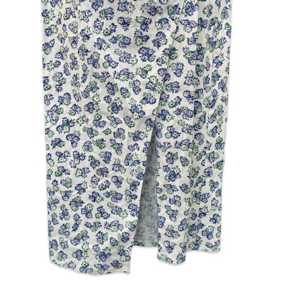 Zara White Blue Green Floral Cross Strap Front Slit Midi Dress size XS NEW Tags - Picture 13 of 13